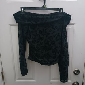 Wild Fable Black Textured Top